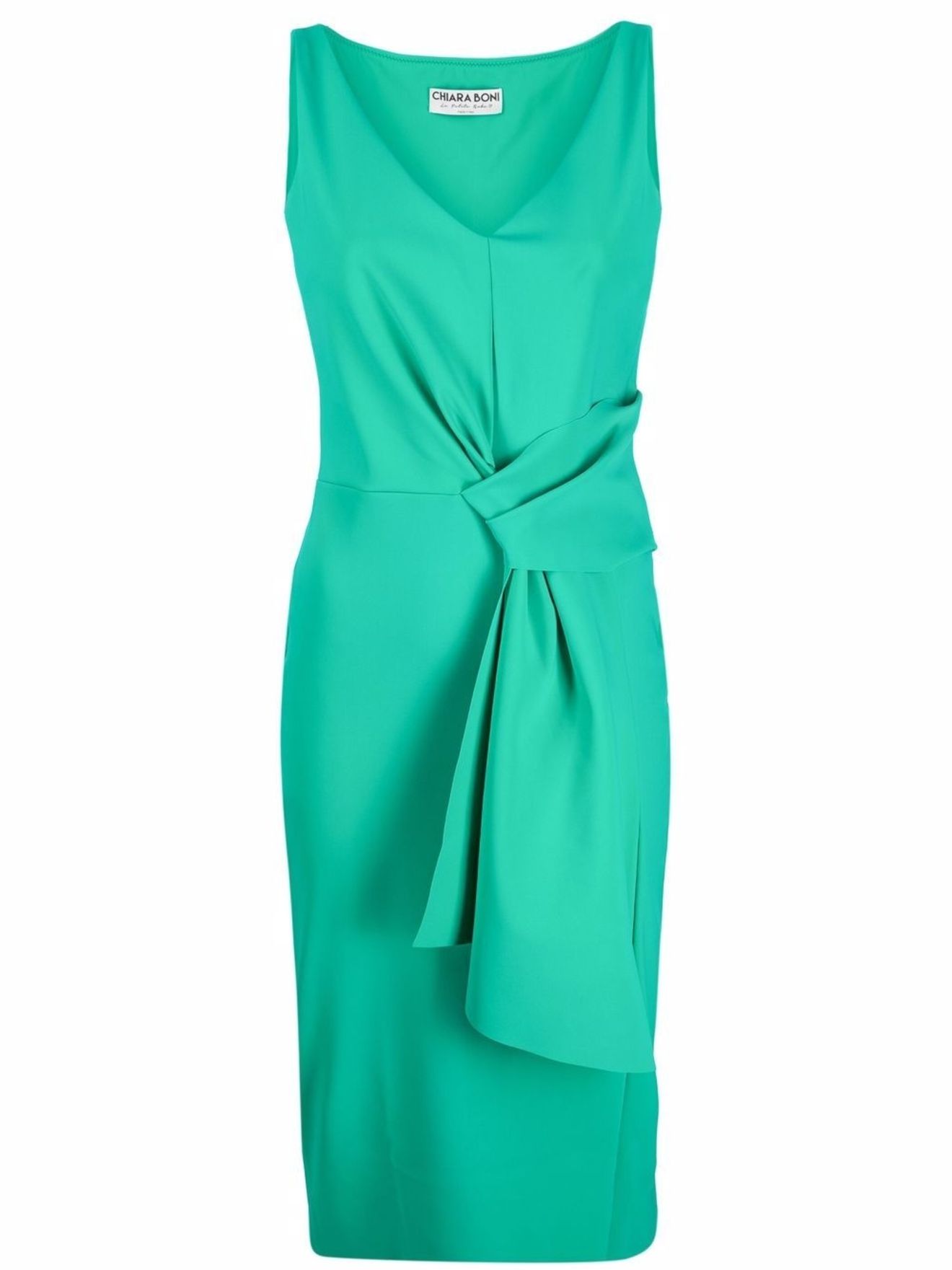 CHIARA BONI La Petite Robe gathered-detail midi dress green | MODES