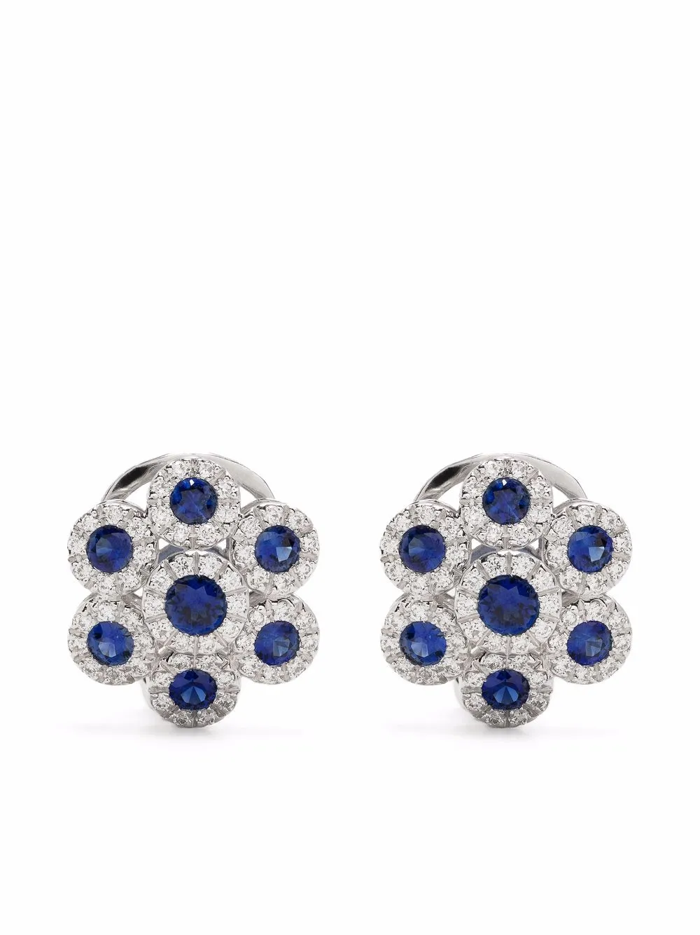 

LEO PIZZO 18kt white gold Augusta sapphire and diamond earrings - Silver