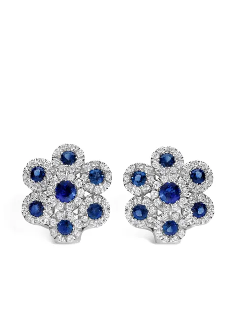 LEO PIZZO 18kt white gold Augusta sapphire and diamond earrings