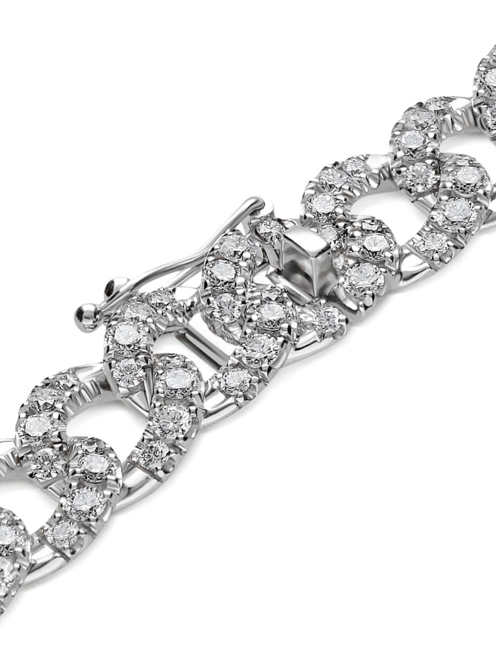 Shop Leo Pizzo 18kt White Gold Groumette Diamond Necklace In Silber