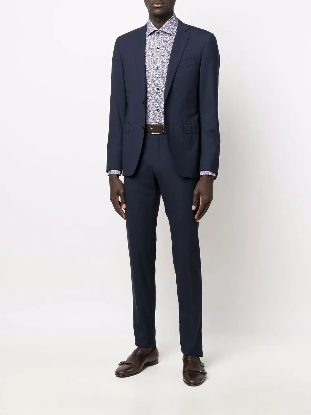 Barba Overhemd met patroon - Blauw