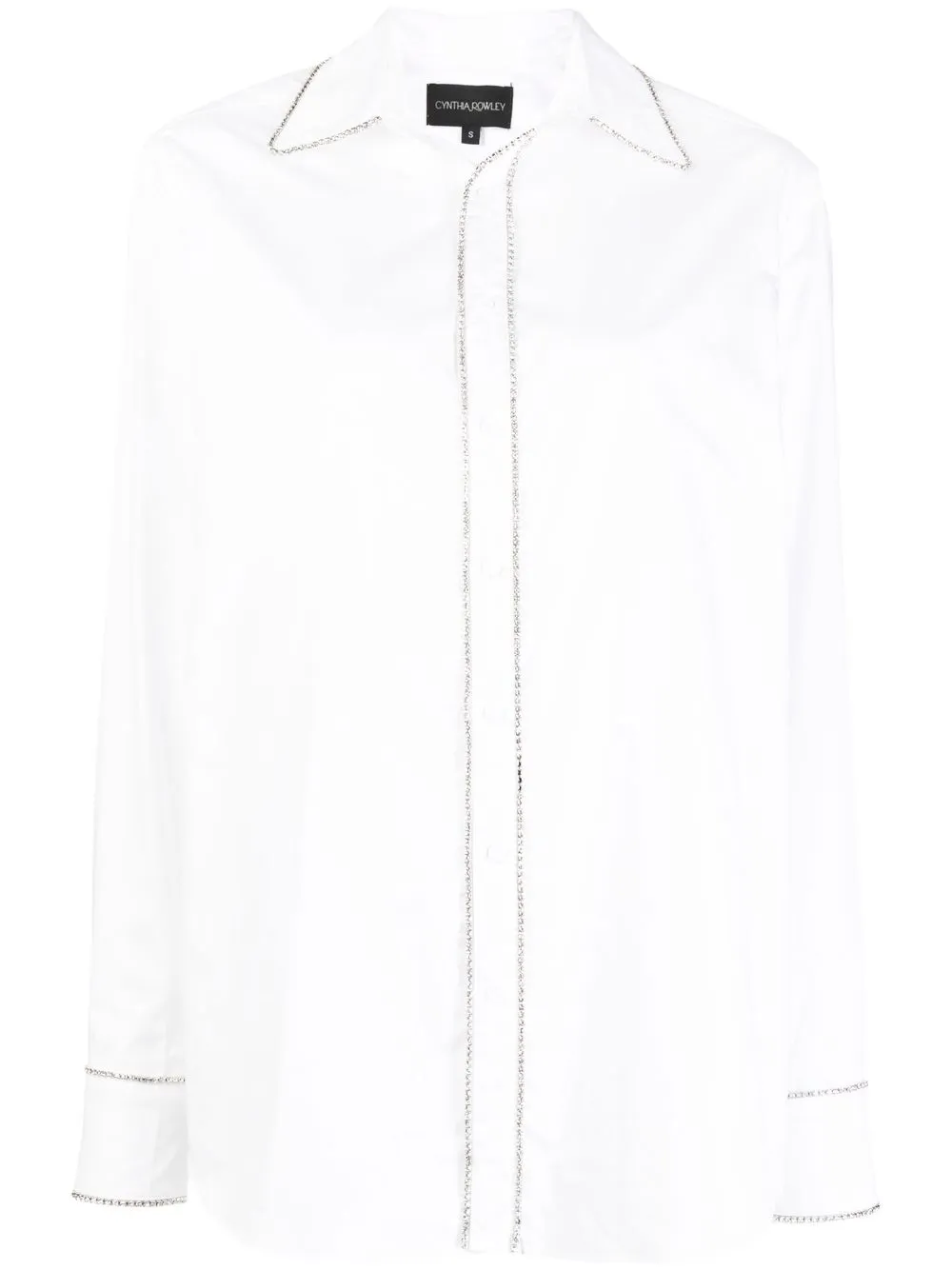 

Cynthia Rowley rhinestone-embellished cotton shirt - White