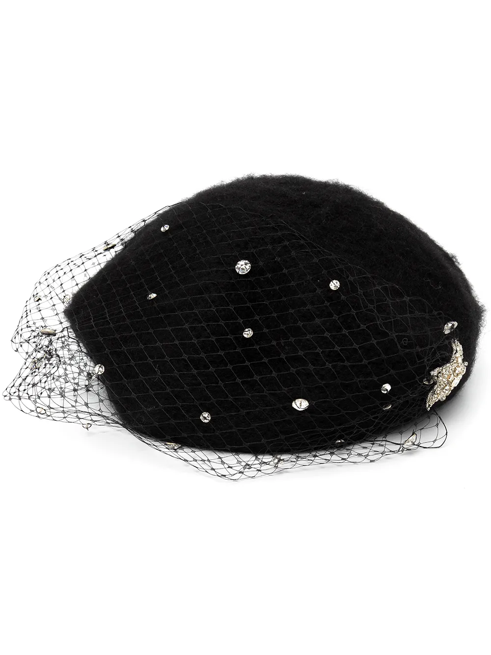 

Jennifer Behr Aurora Voilette mesh-panelled beret - Black