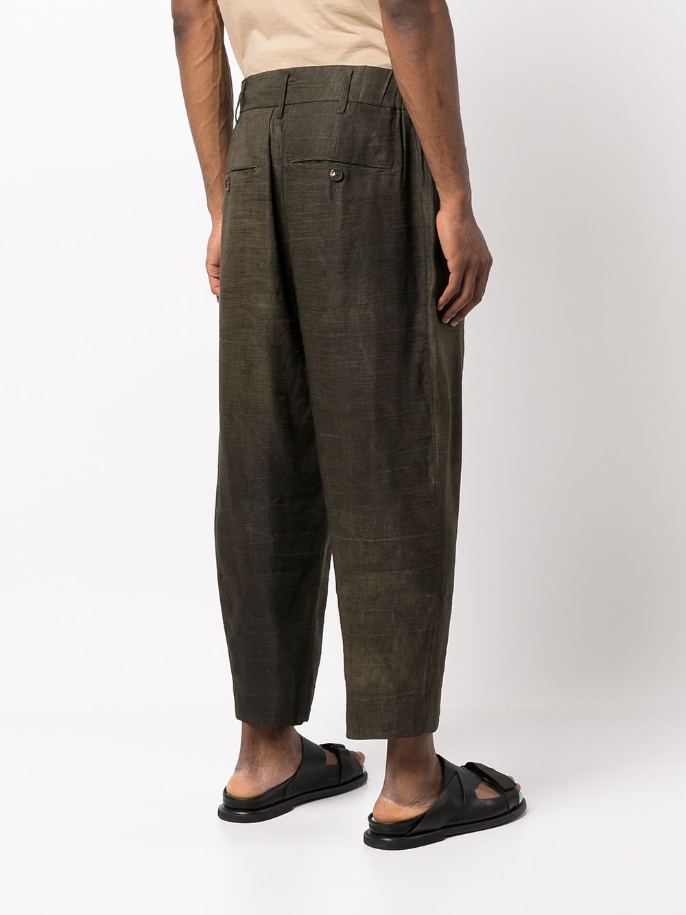 фото Ziggy chen high-waisted tapered linen-blend trousers