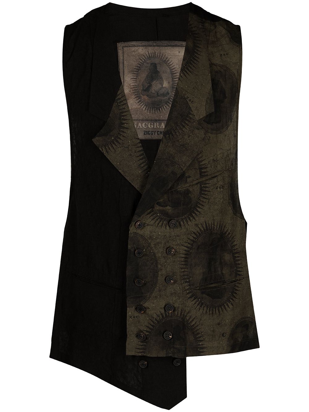 фото Ziggy chen graphic-print asymmetric waistcoat