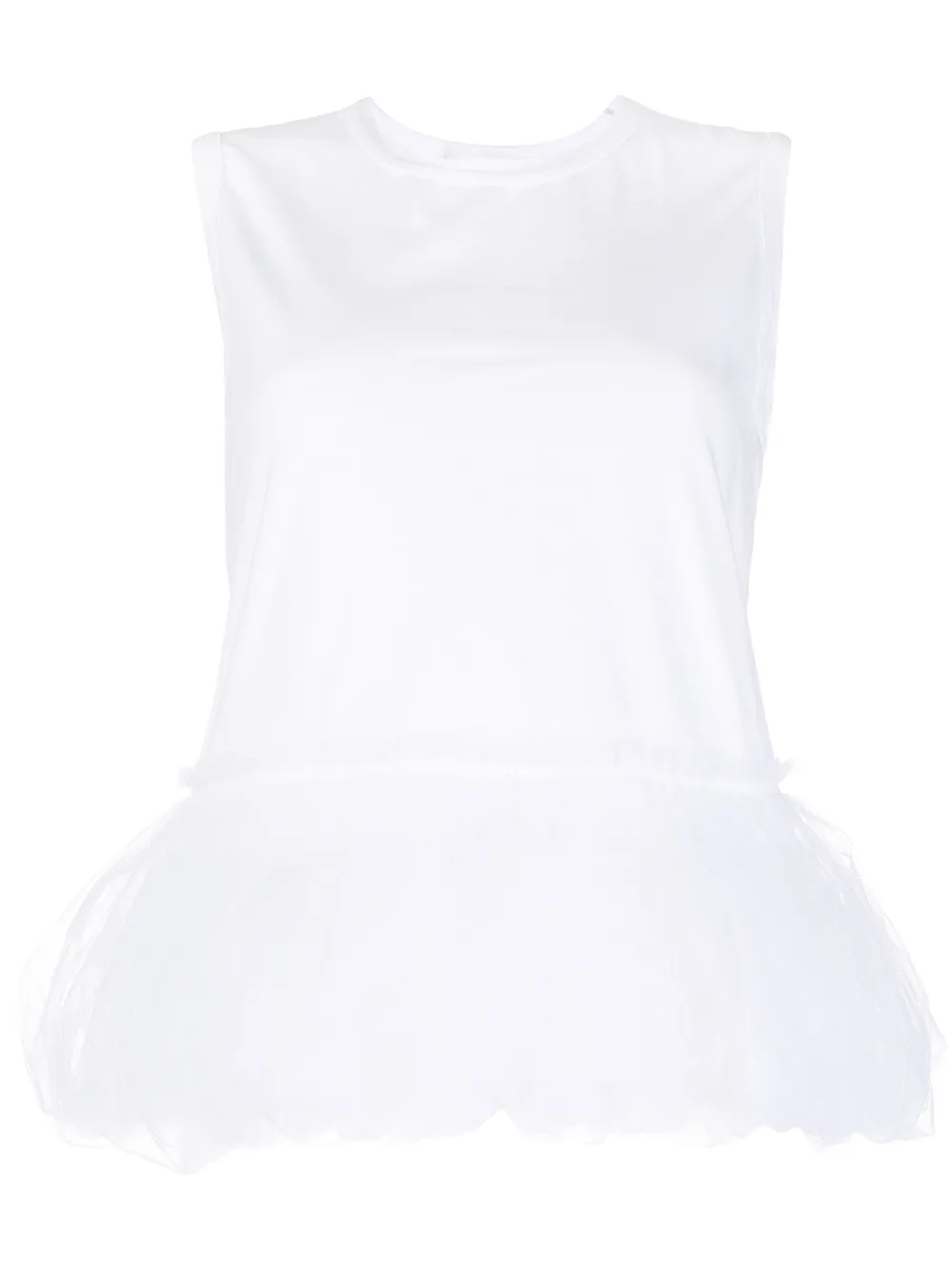 

Comme Des Garçons Girl top con dobladillo de tul - Blanco