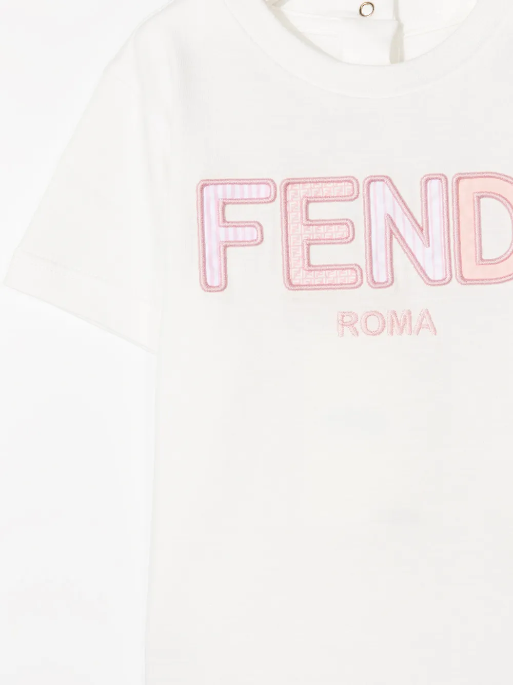 Fendi Kids T-shirt met geborduurd logo Wit