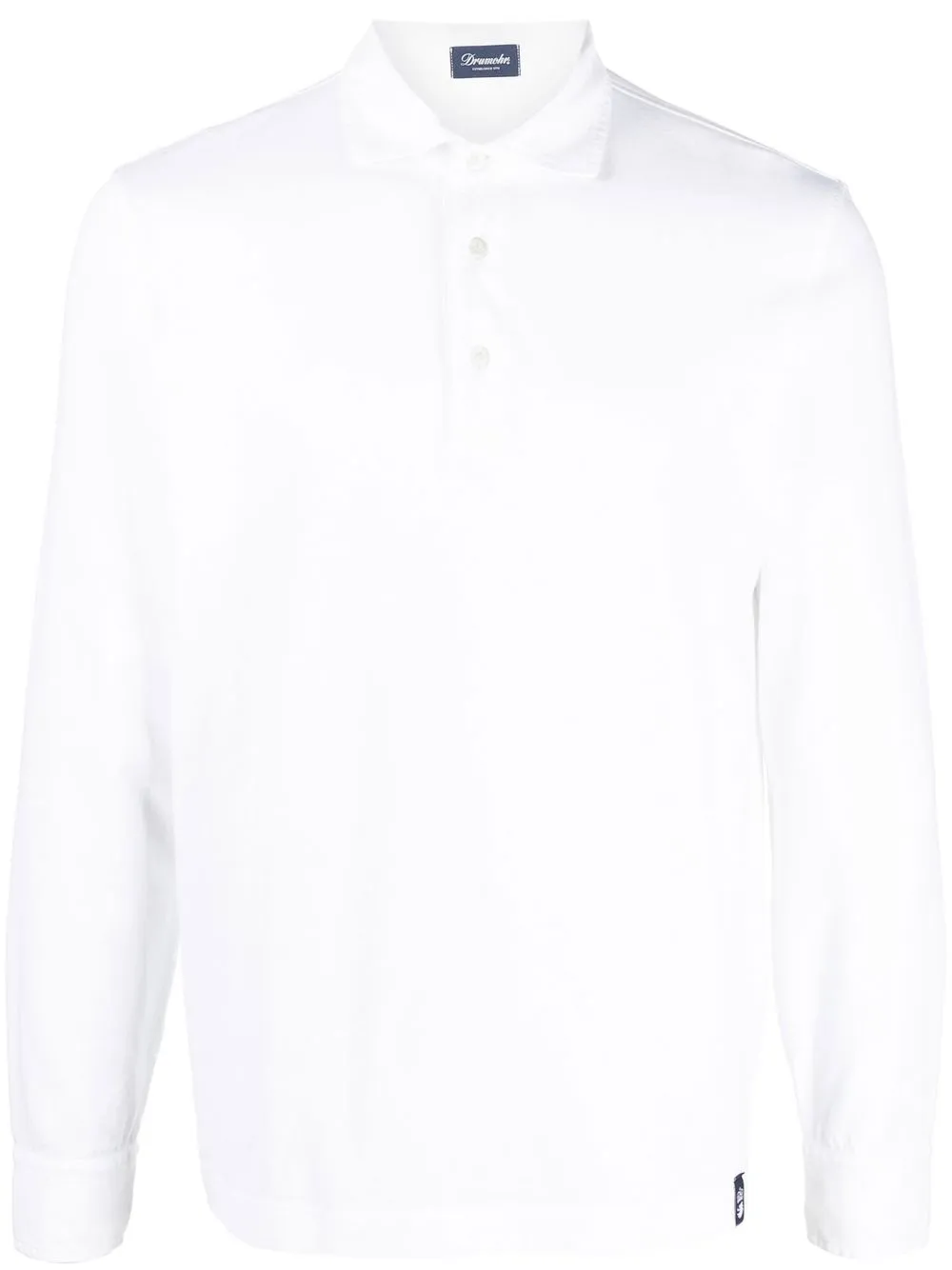 

Drumohr long sleeve cotton polo shirt - White