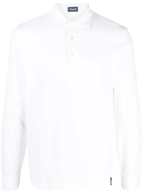 Drumohr long sleeve cotton polo shirt