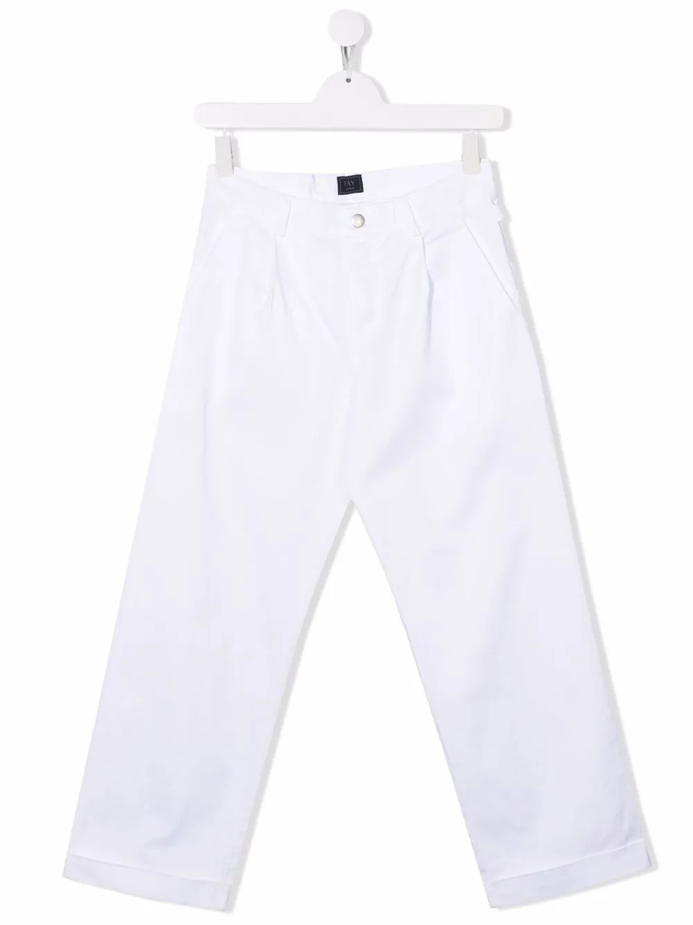 

Fay Kids embroidered-logo detail trousers - White