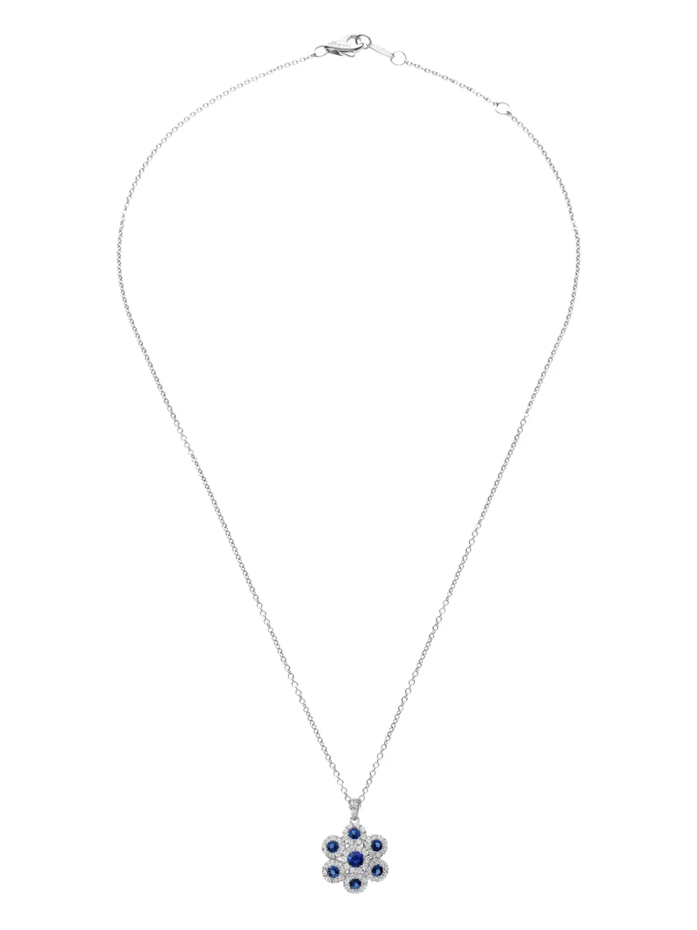 LEO PIZZO 18K white gold Augusta sapphire and diamond necklace
