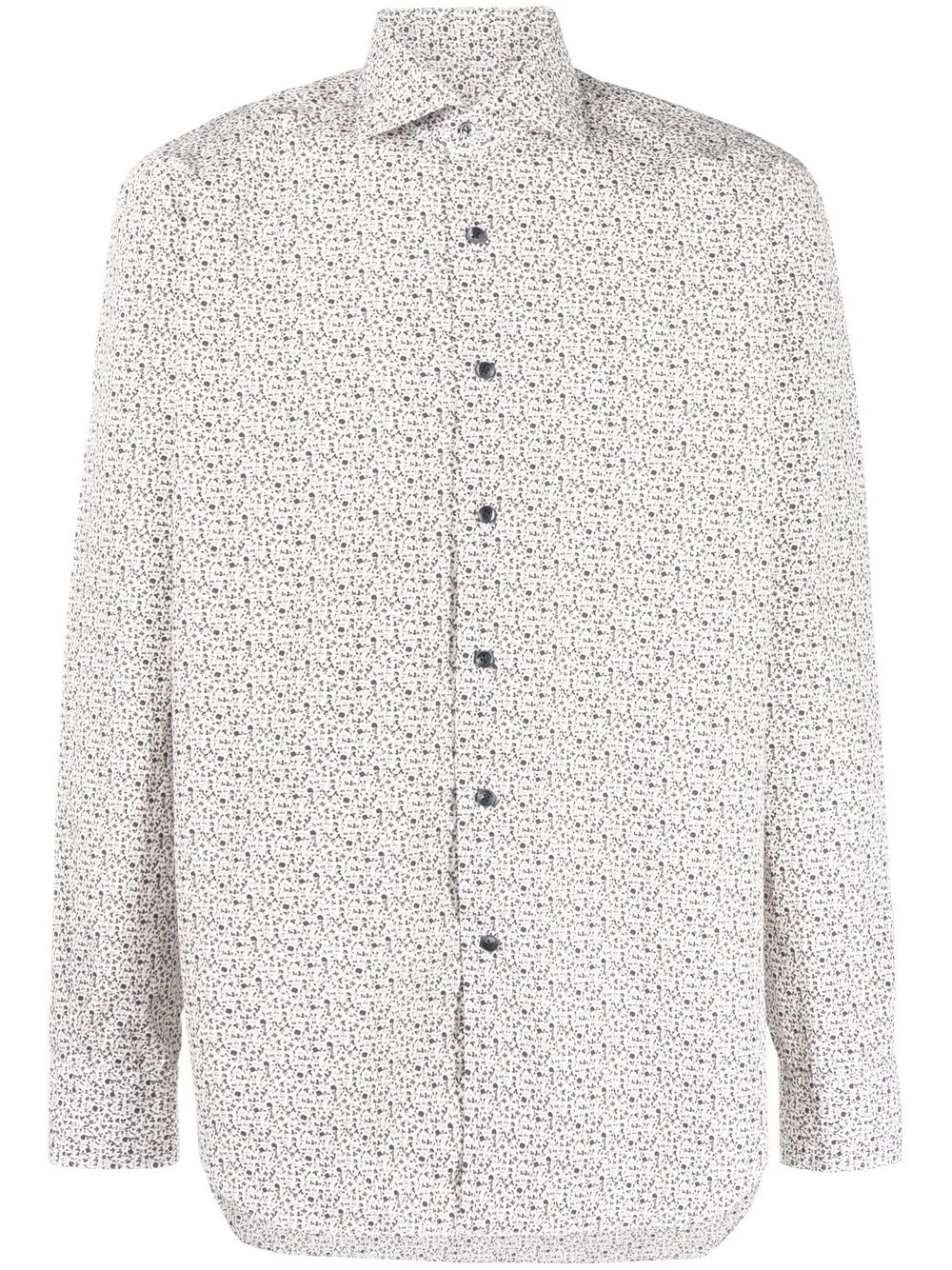 

Barba printed button-down shirt - White