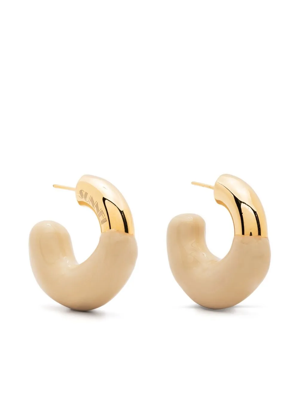 

Sunnei two-tone hoop earrings - Neutrals