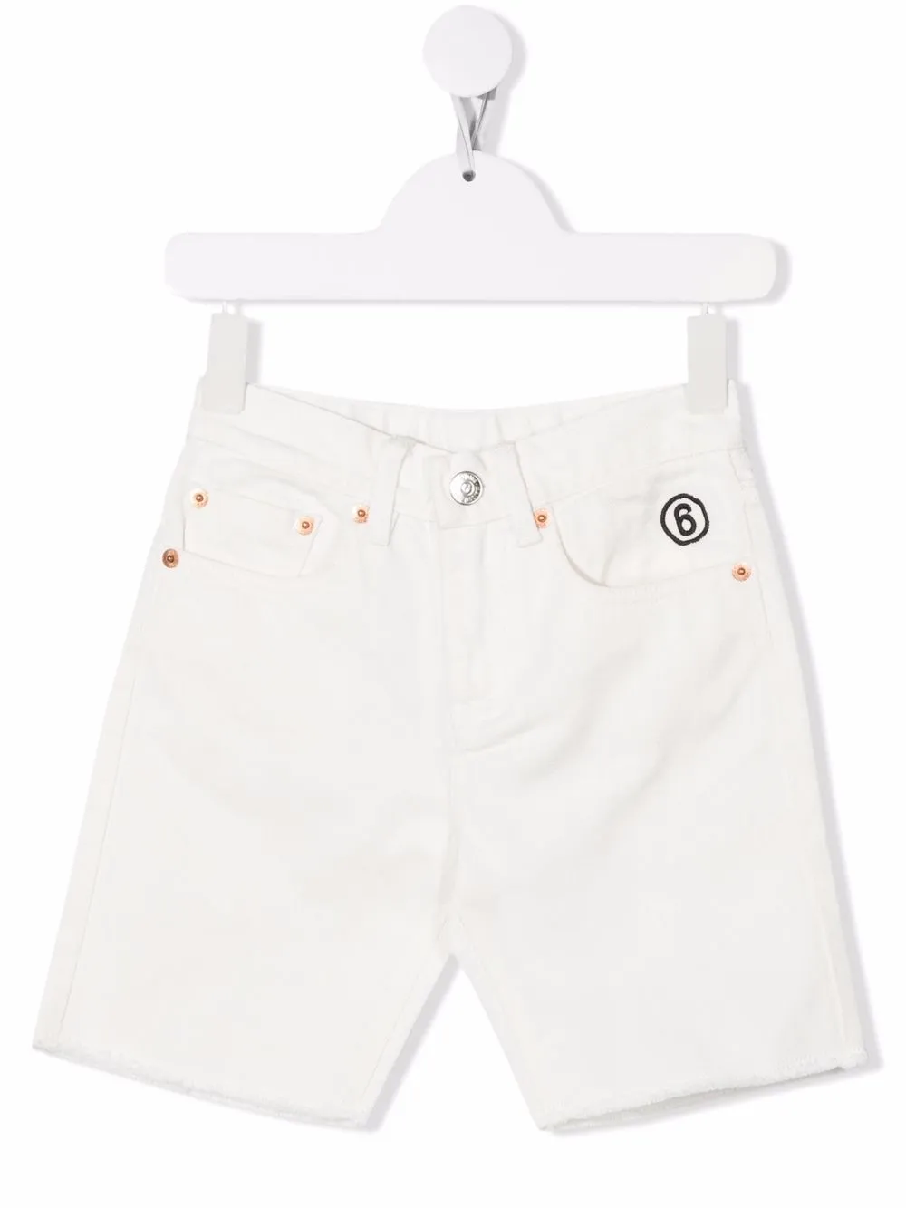 

MM6 Maison Margiela Kids shorts con logo bordado - Blanco