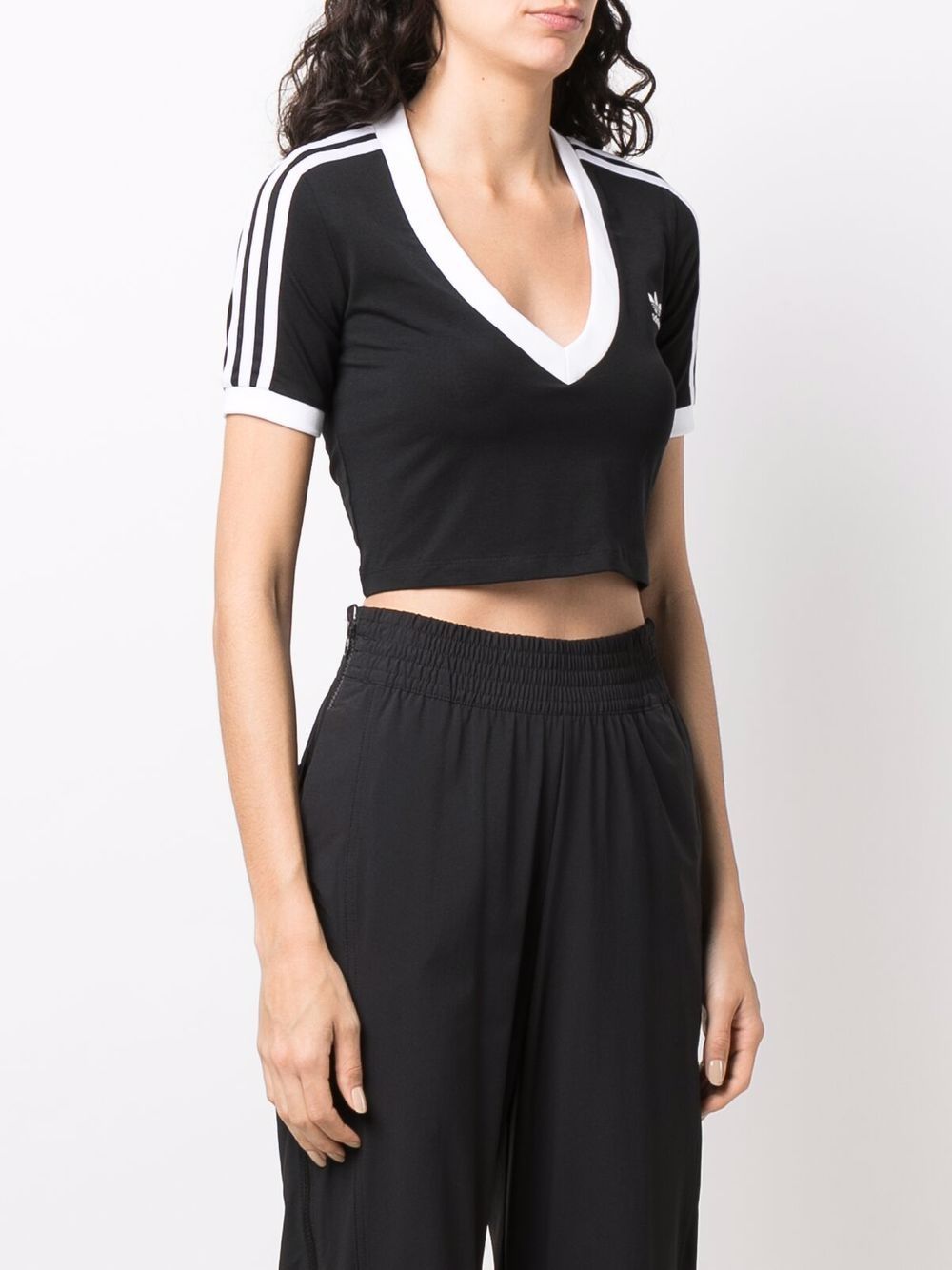 Adidas v neck crop on sale top