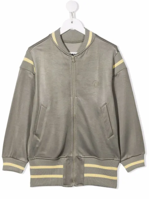 MM6 MAISON MARGIELA KIDS جاكيت بومبر بأطراف مخططة