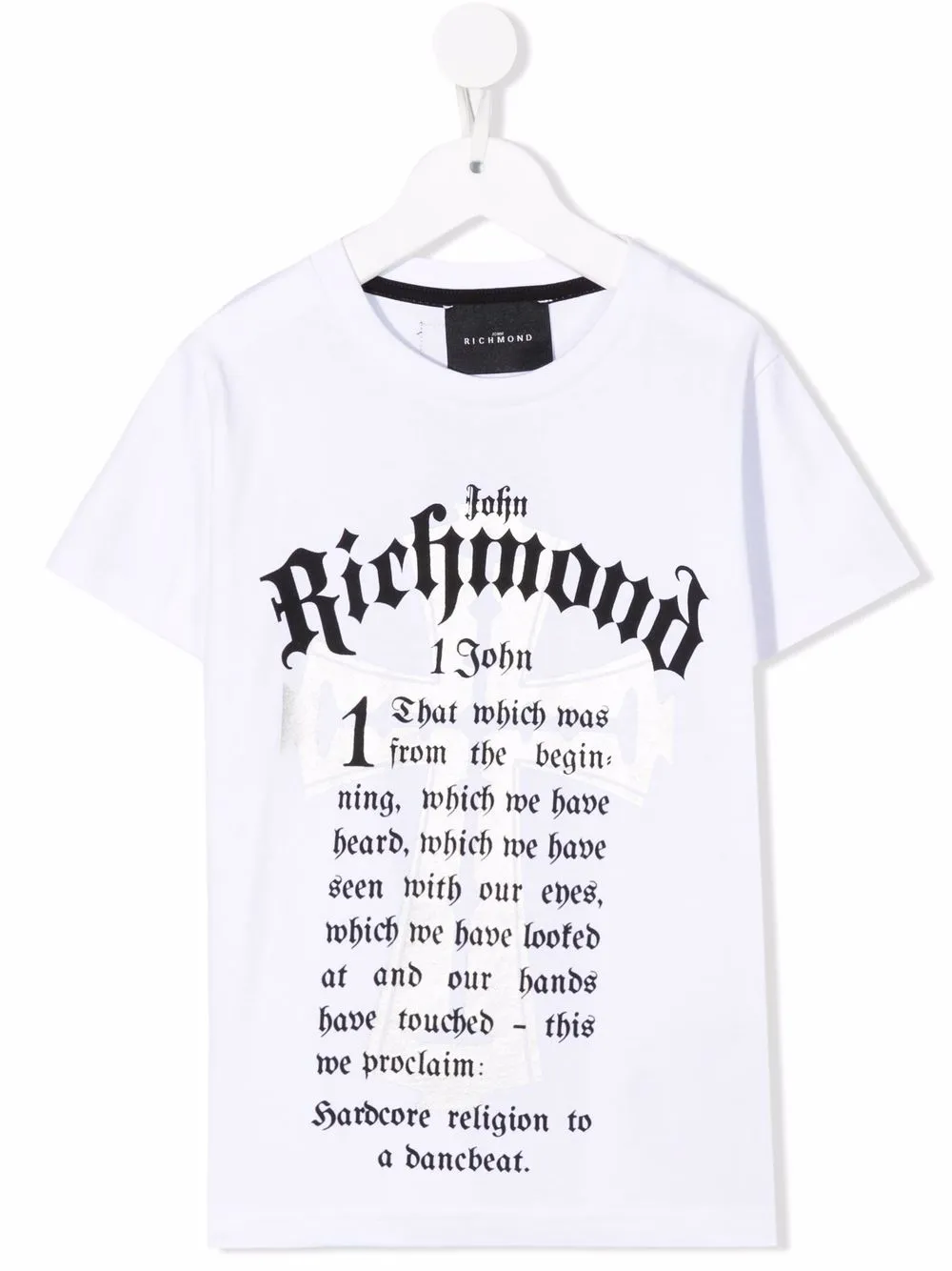 

John Richmond Junior playera con eslogan estampado - Blanco