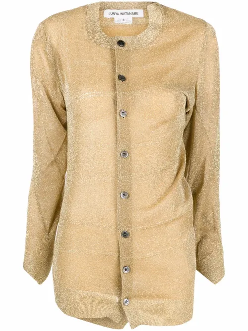 Cardigan boutonné en effet métallisé - Junya Watanabe - Modalova