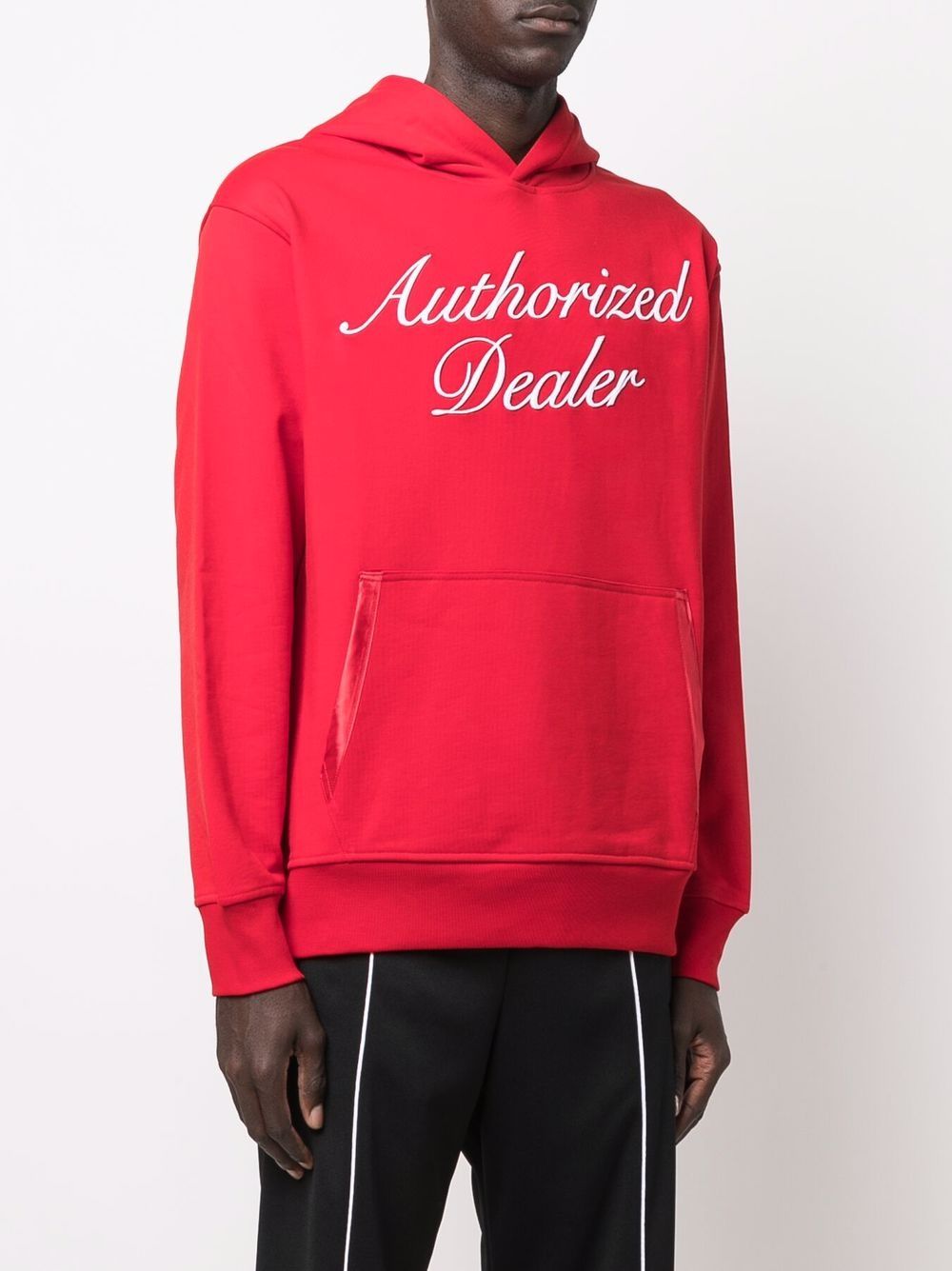 Shop Just Don Slogan Print Hooded Sweatshirt In Rot