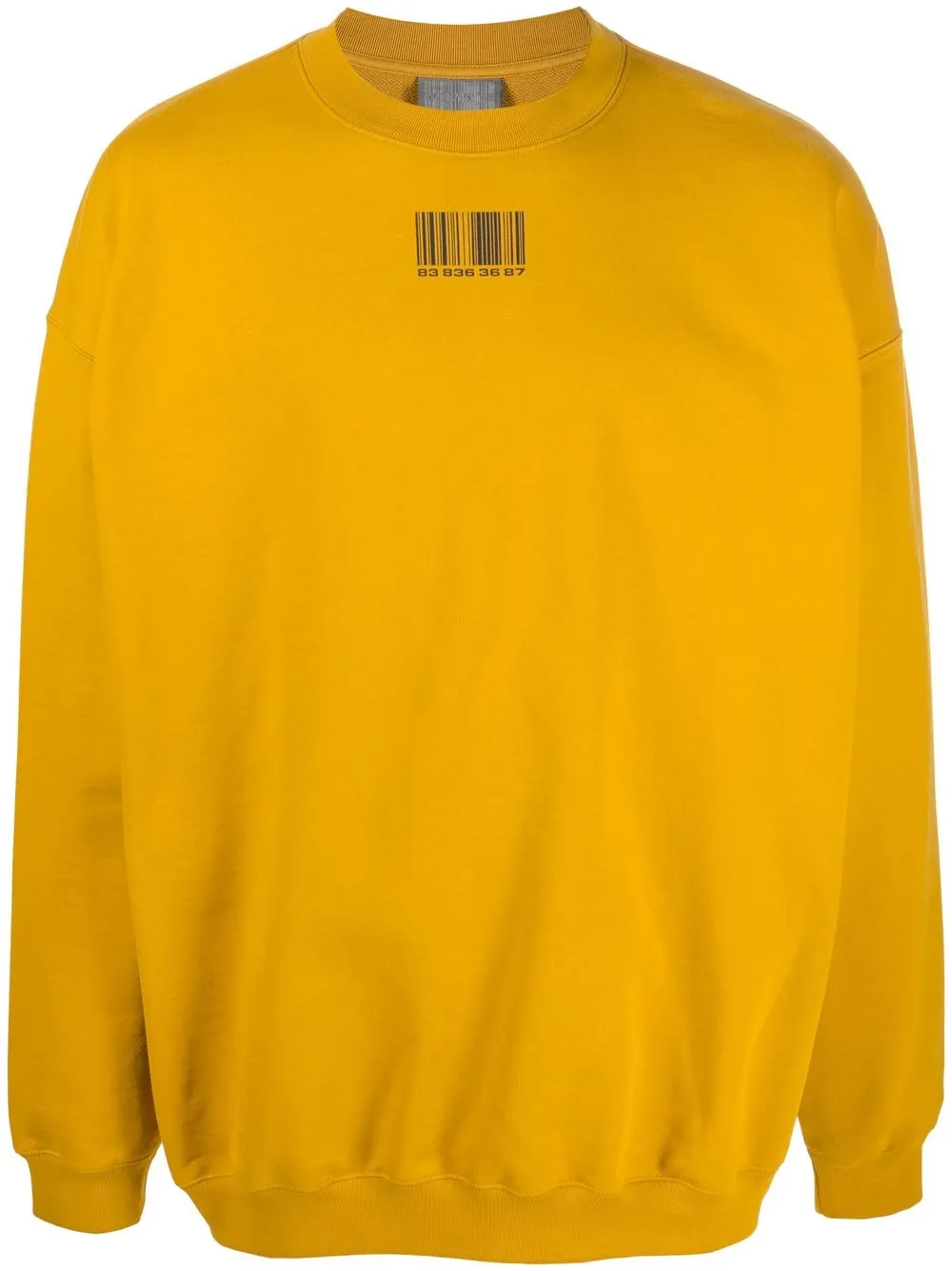 

VTMNTS sudadera con código de barras estampado - Amarillo