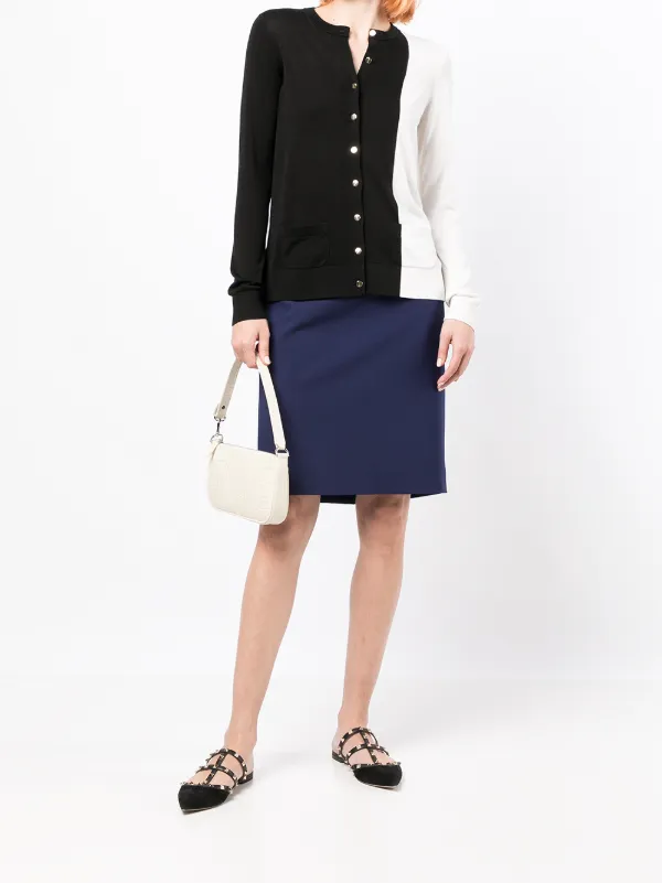 Paule Ka high-waist knee-length Skirt | Blue | FARFETCH BH