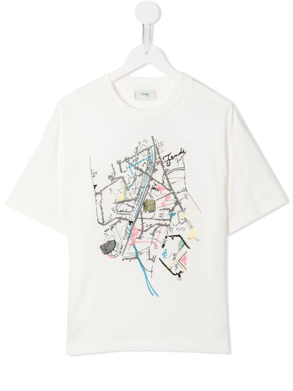 Fendi Kids T-shirt con stampa grafica - Bianco