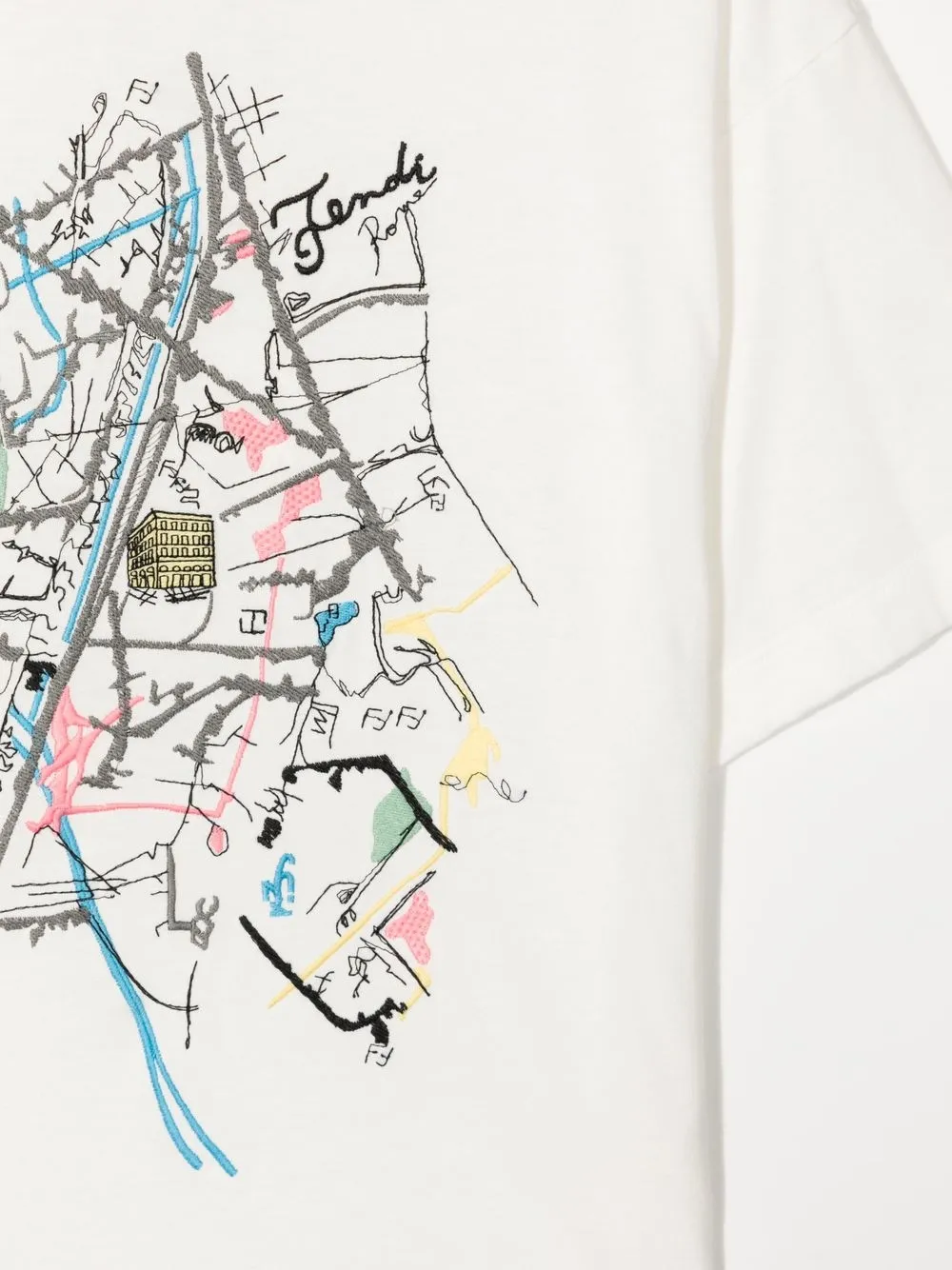 Fendi Kids T-shirt met grafische print Wit