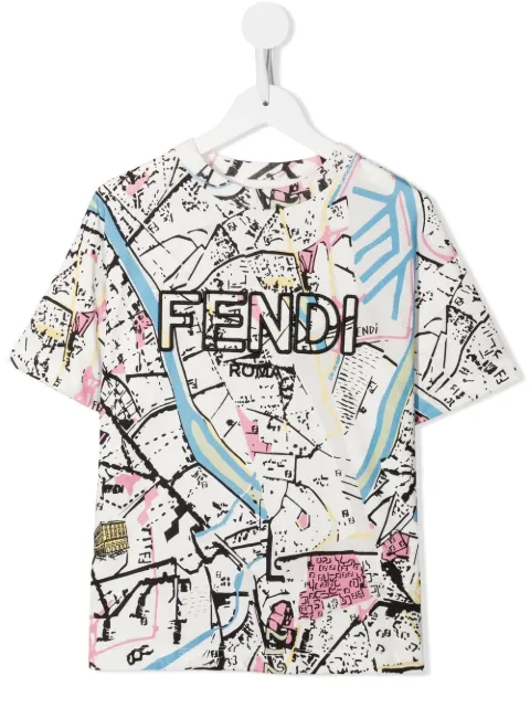 Fendi Kids logo-embroidered cotton T-shirt 