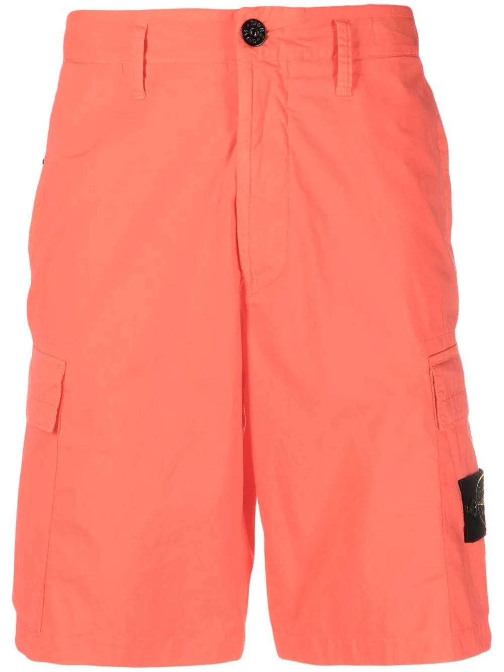 

Stone Island Compass logo-patch cargo shorts - Orange
