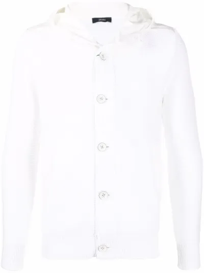 Herno button-up hooded jumper white | MODES