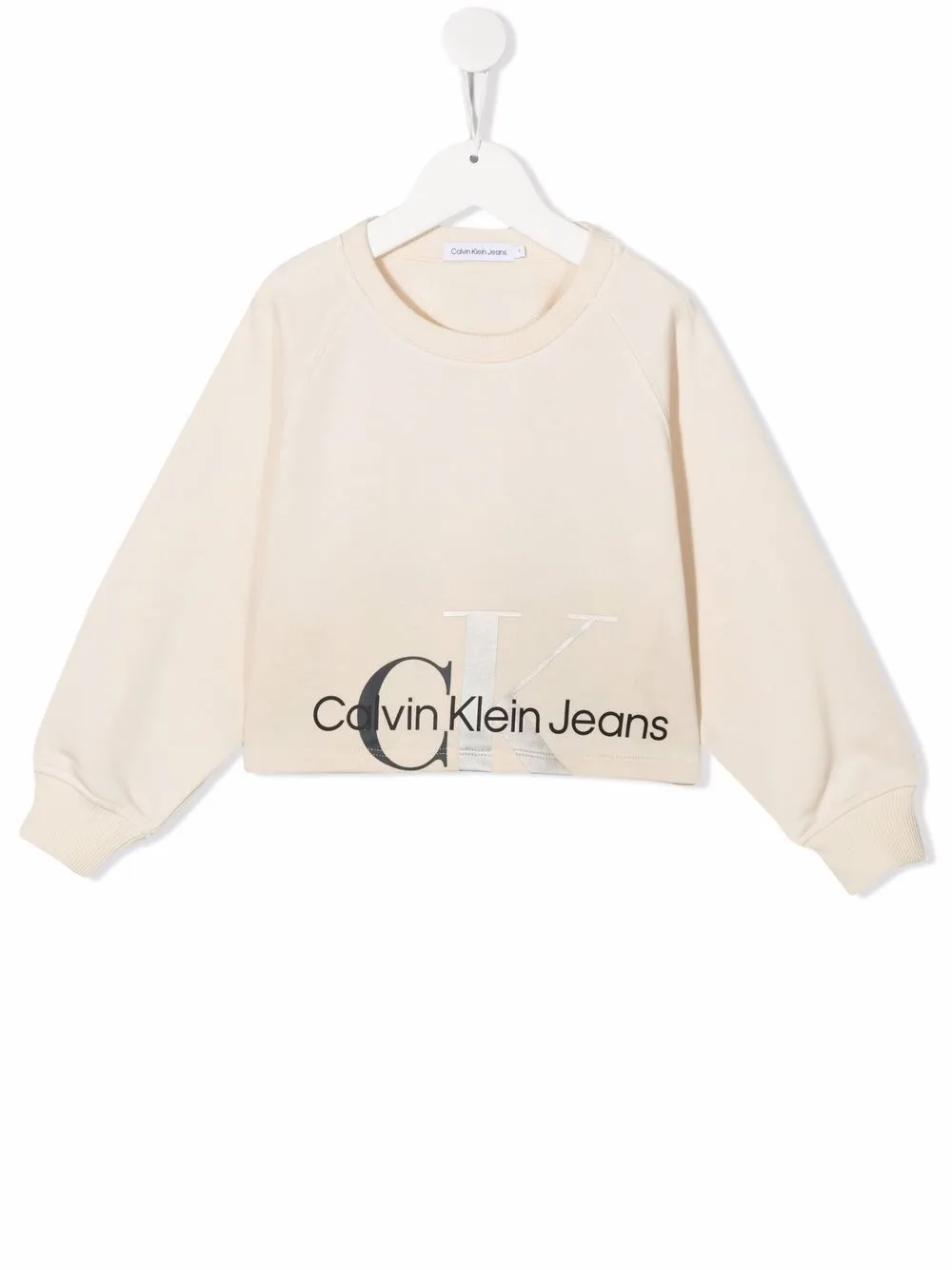 

Calvin Klein Kids sudadera corta con logo estampado - Neutro