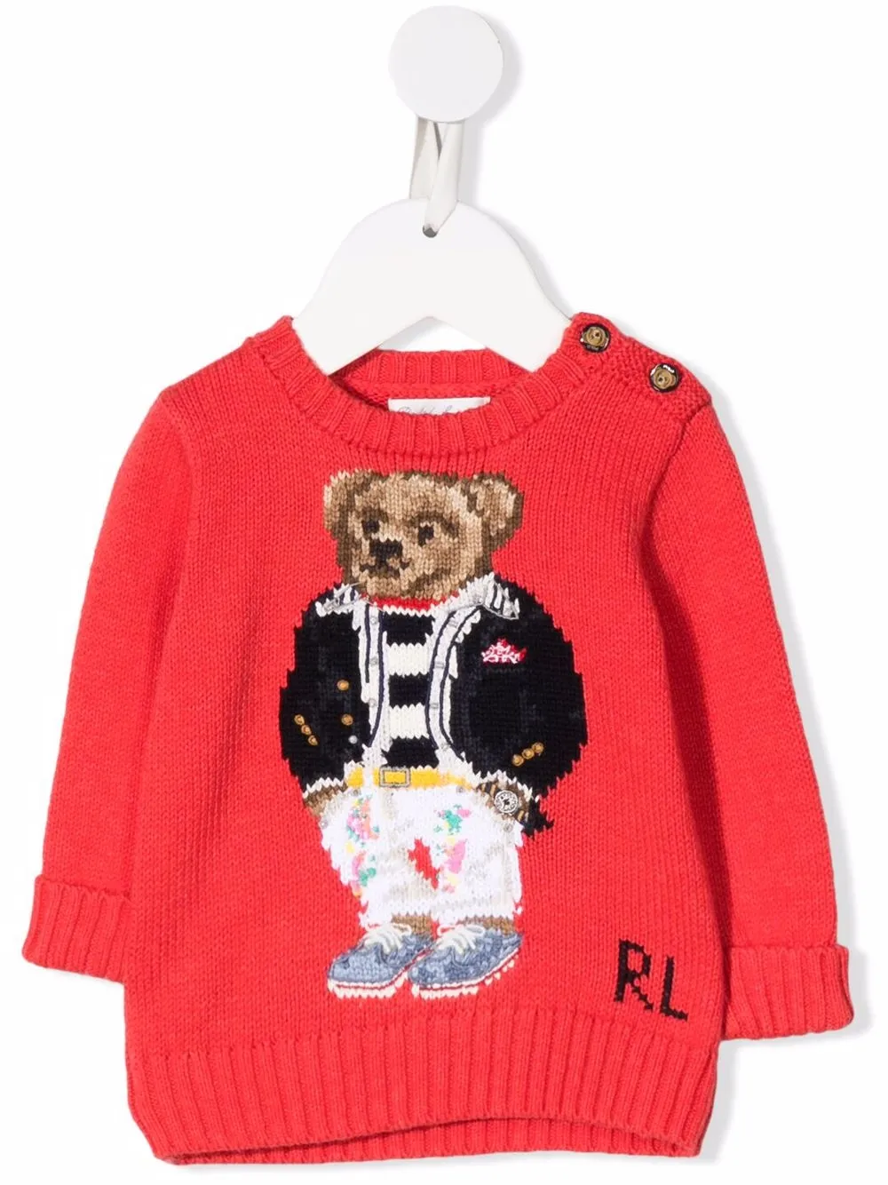 

Ralph Lauren Kids suéter tejido con motivo Polo Bear - Rojo