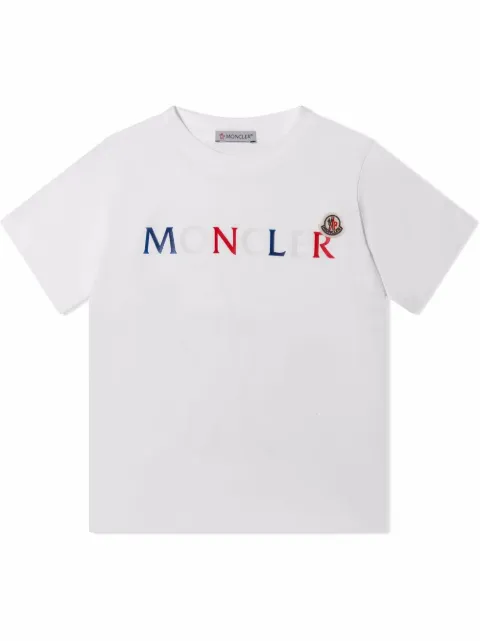 Moncler Enfant تيشيرت قطن بطبعة شعار الماركة