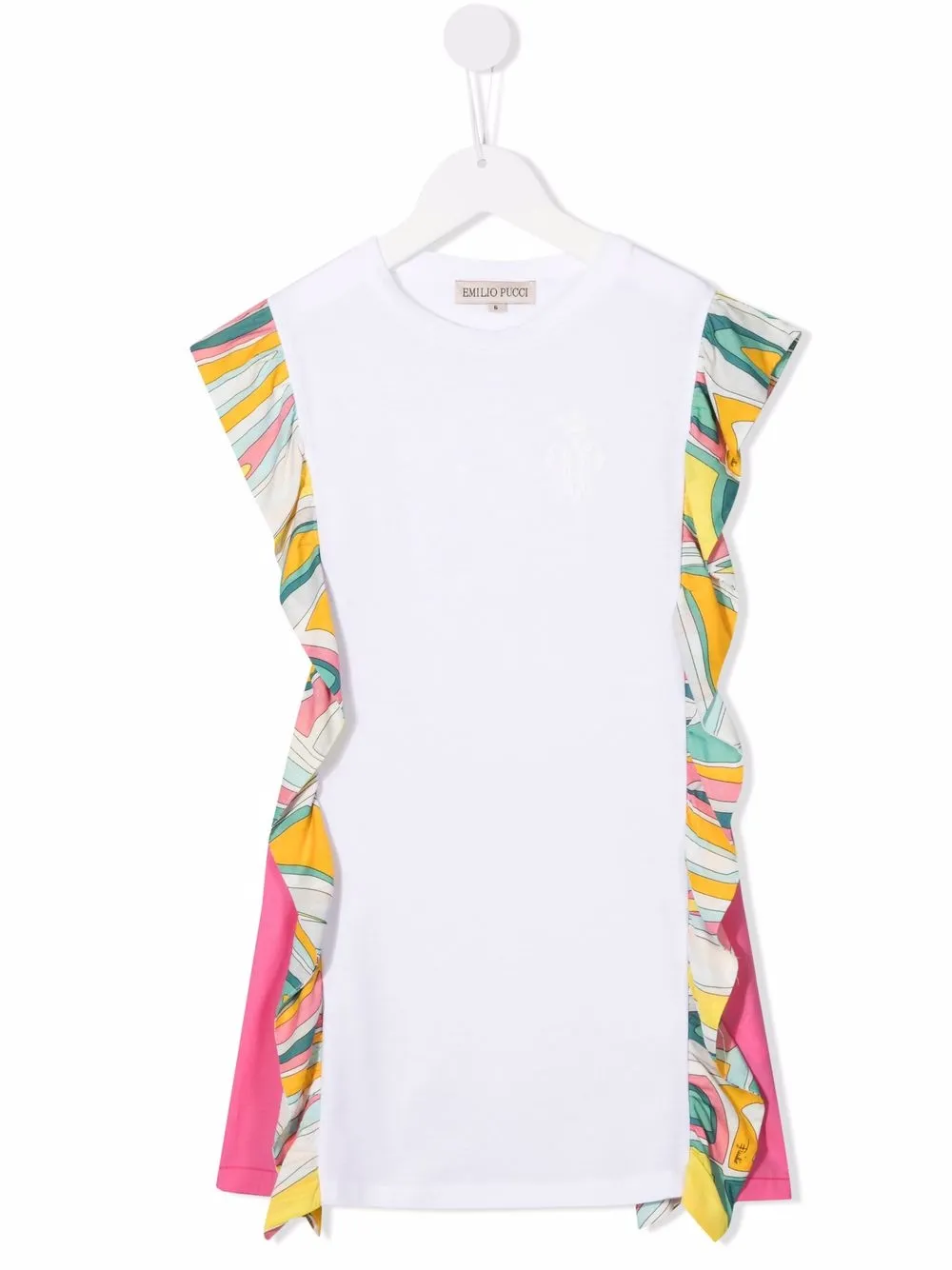 

PUCCI Junior sleeveless ruffled T-shirt dress - White