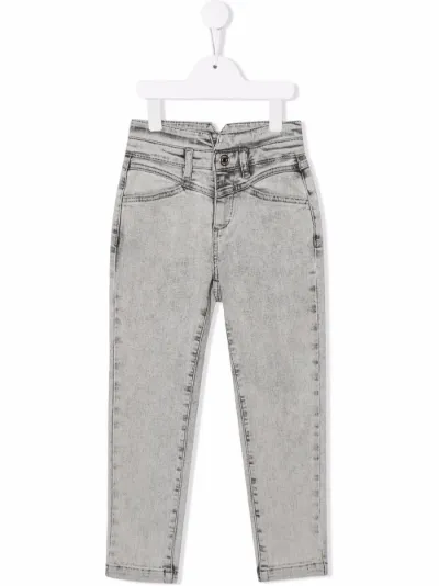 acid-wash straight-leg jeans | TWINSET 