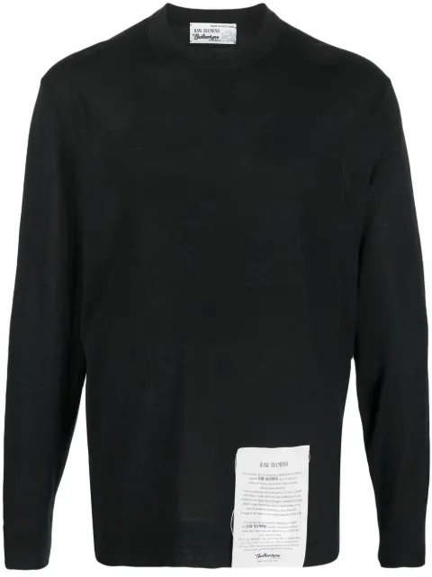 Ballantyne logo patch cashmere jumper