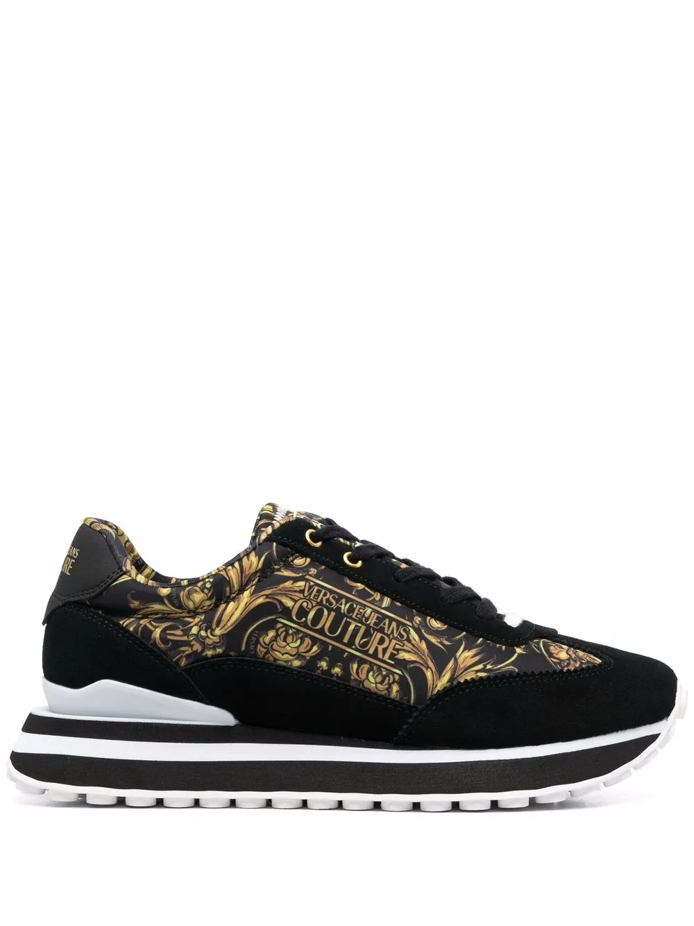 

Versace Jeans Couture tenis con agujetas y logo estampado - Negro