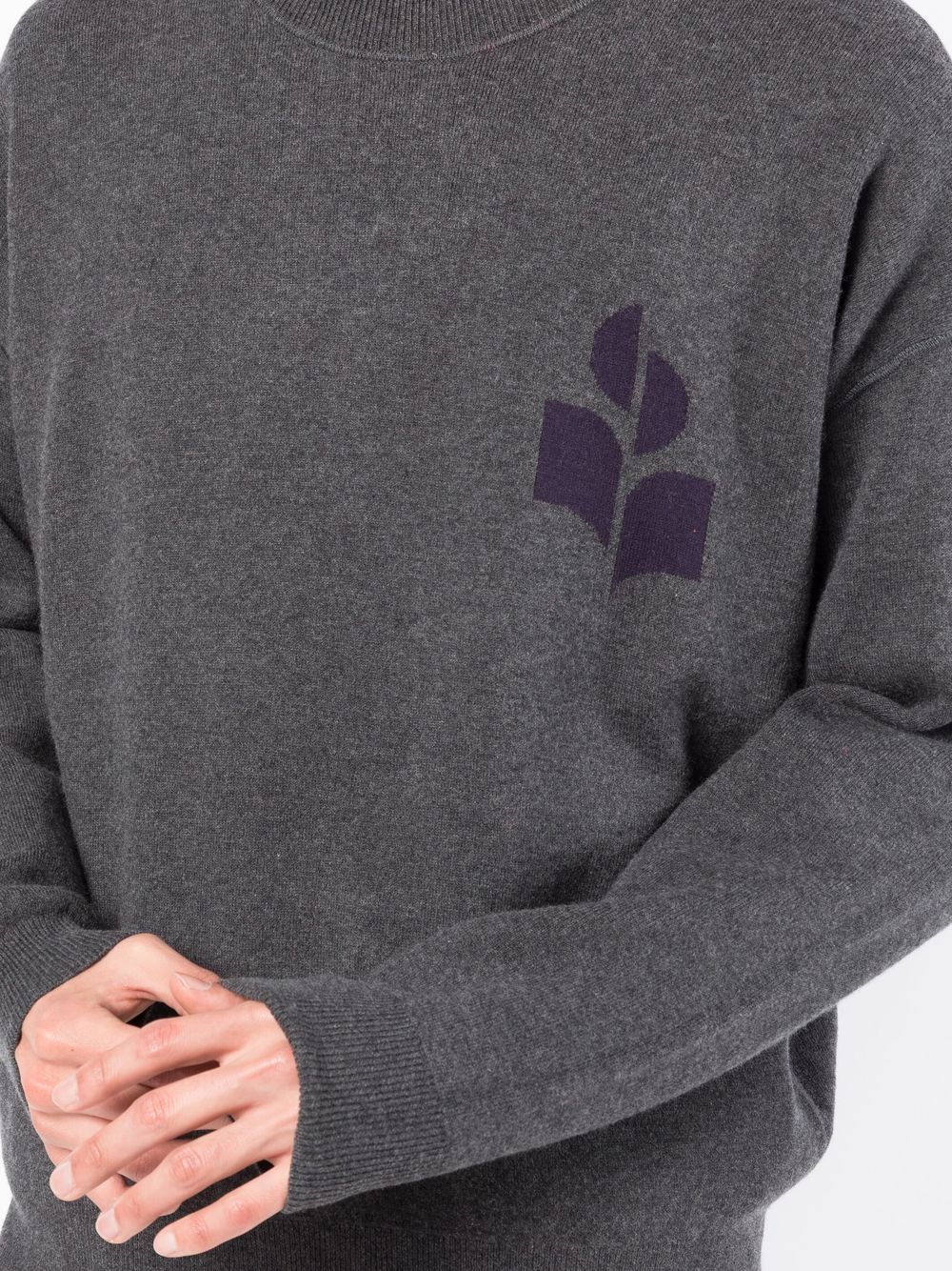 Shop Isabel Marant Atley Logo Sweater In Grey