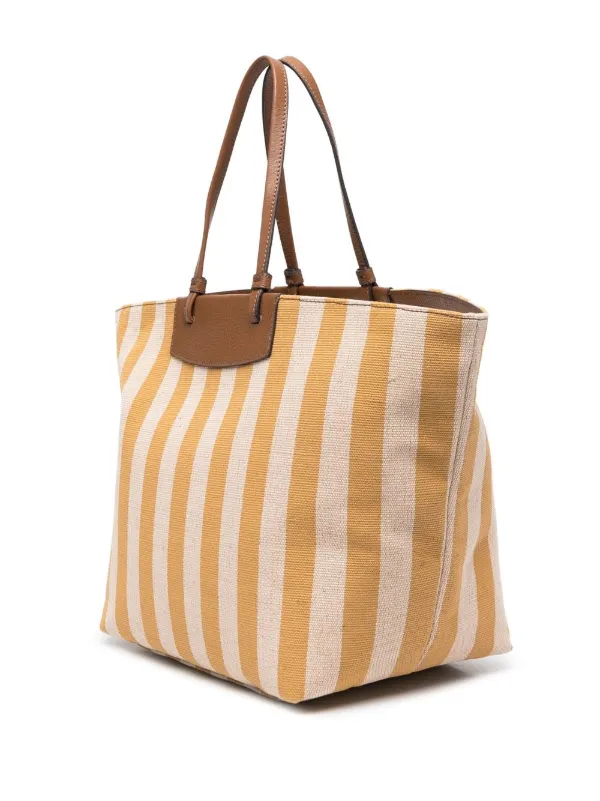 canvas striped tote bag