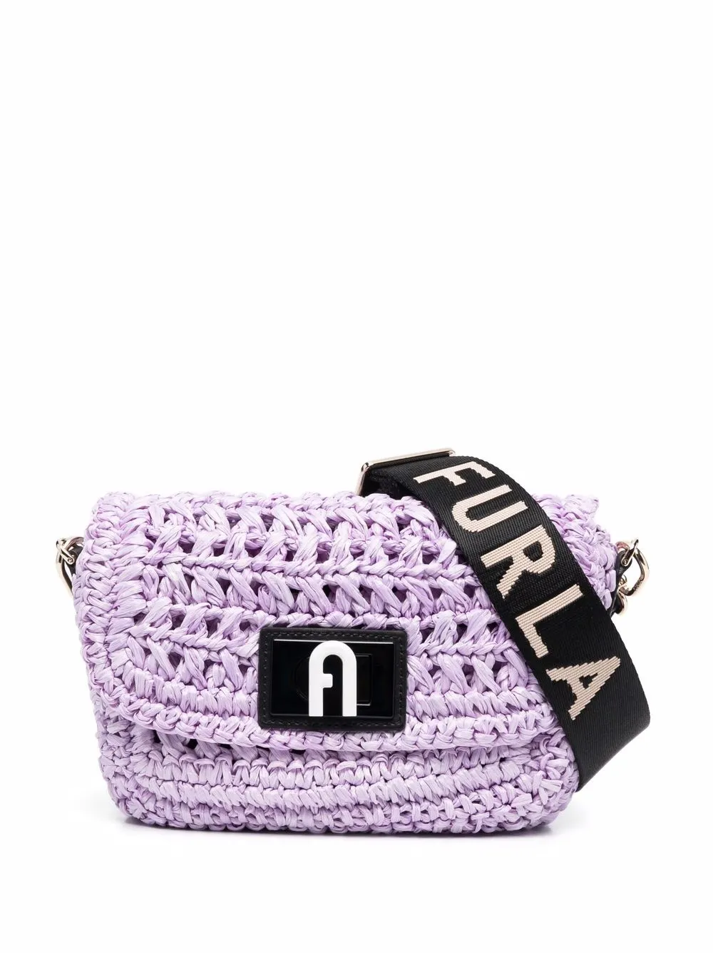 

Furla bolsa satchel con placa del logo - Morado