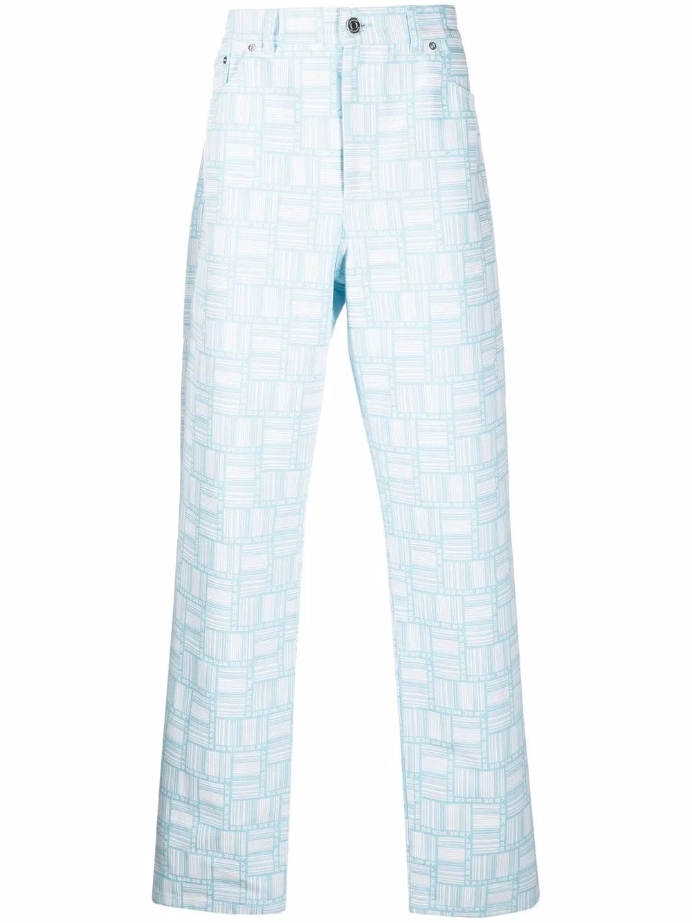 

VTMNTS pantalones rectos con motivo - Azul