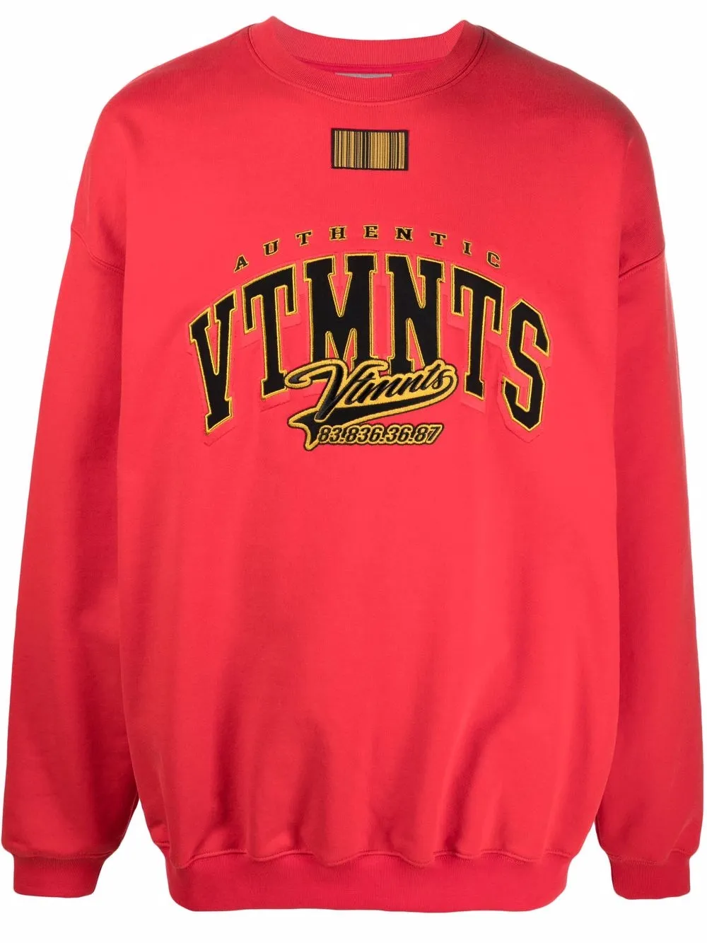 

VTMNTS sudadera cuello redondo con logo bordado - Rojo