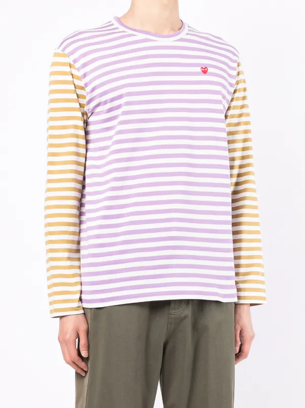 Comme Des Garçons Play Striped long-sleeve T-shirt | Purple