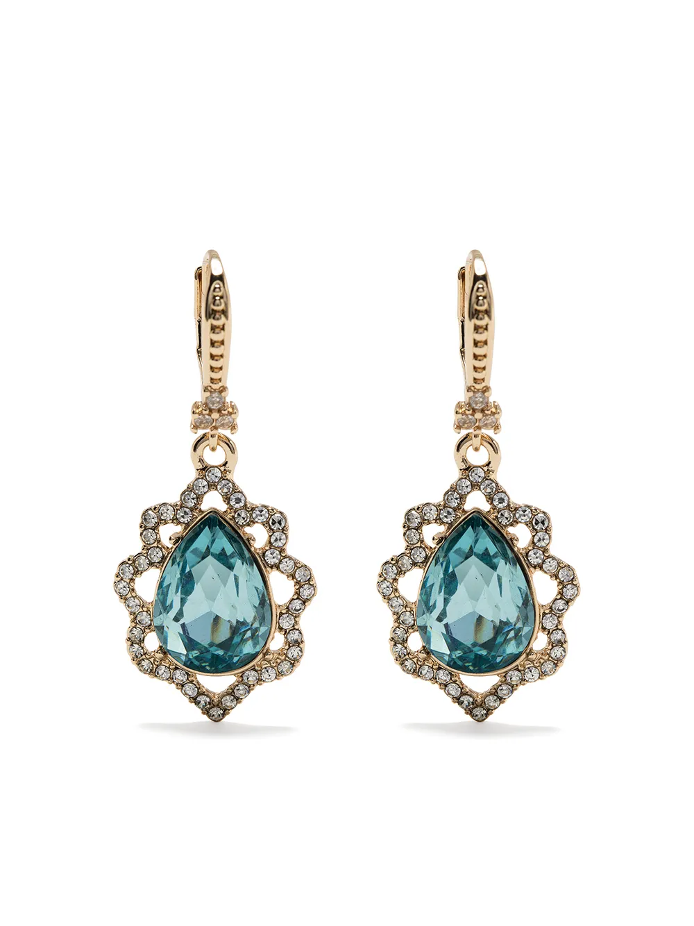 

Marchesa Notte drop-crystal hoop earrings - Gold