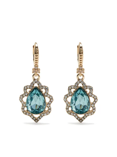 Marchesa Notte drop-crystal hoop earrings