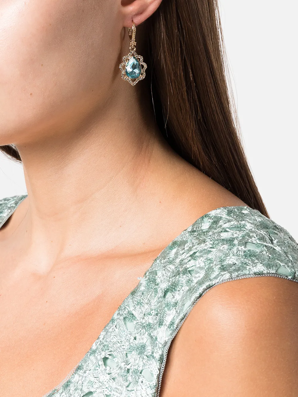 Marchesa Notte drop-crystal hoop earrings | Image 2