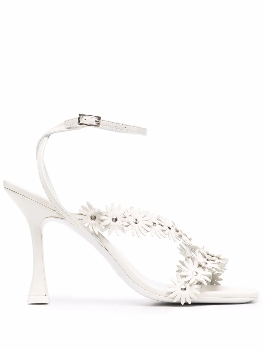 

BY FAR sandalias con detalles florales - Blanco