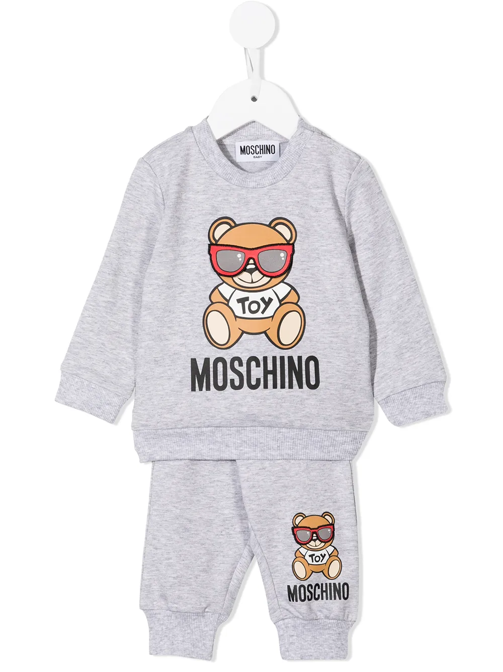 

Moschino Kids traje deportivo con motivo Teddy Bear - Gris
