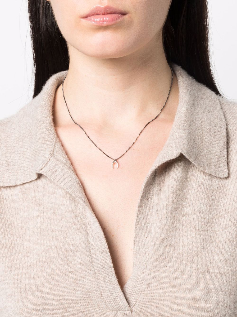 фото Rosa maria wishbone-pendant necklace