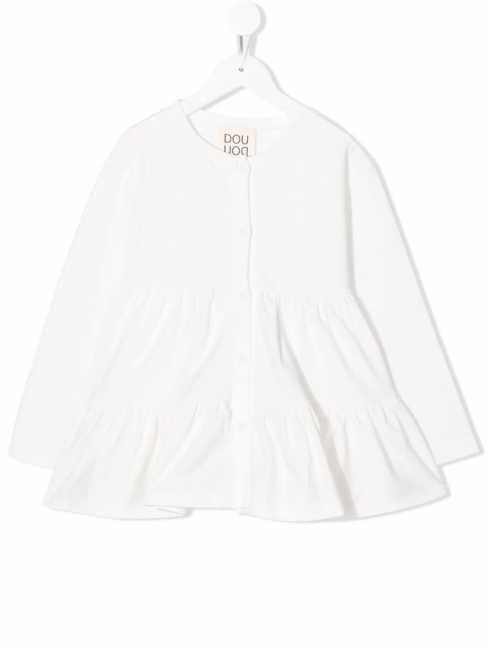 

Douuod Kids long-sleeve ruffle blouse - White